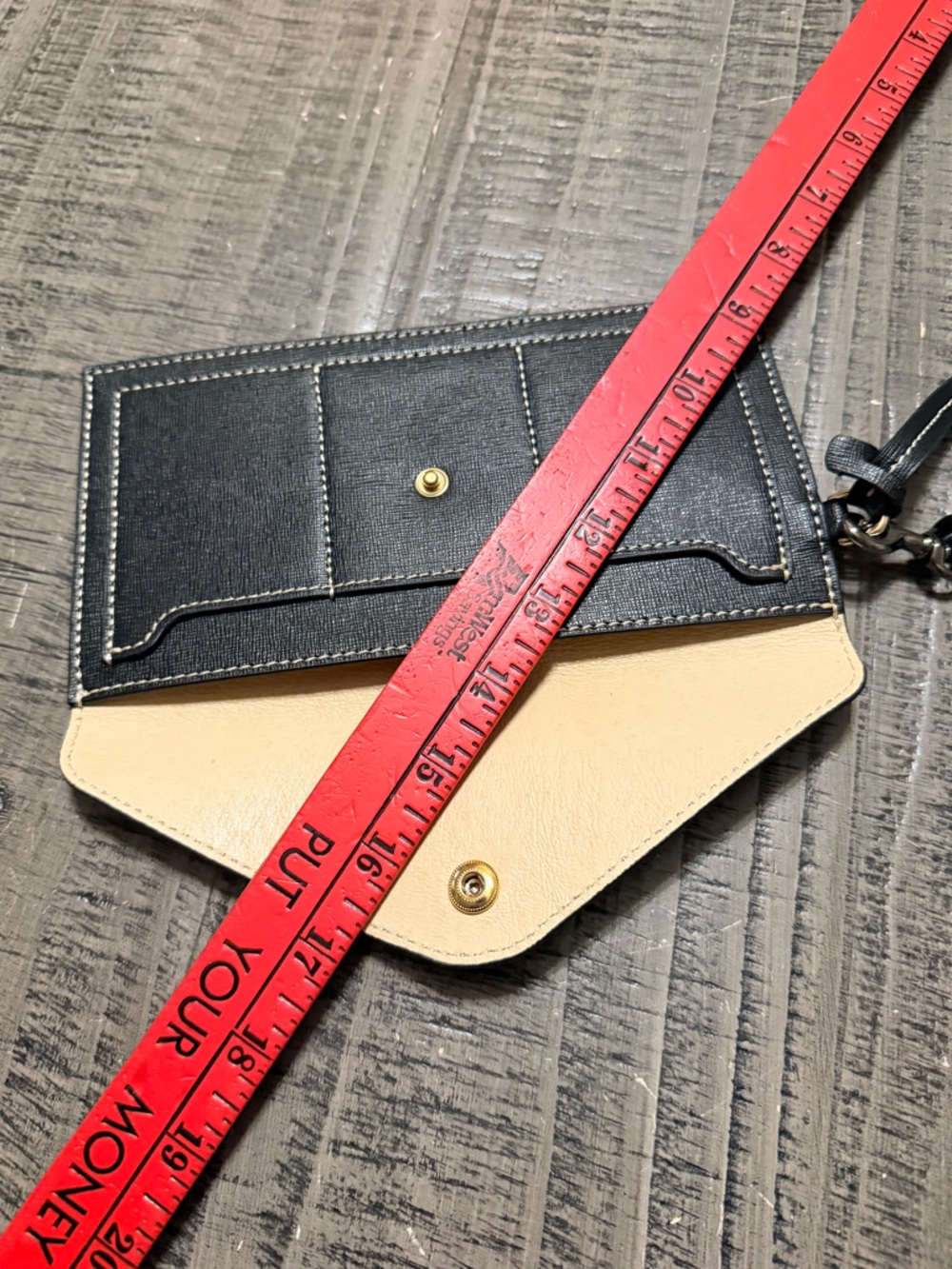 Dooney & Bourke Black Envelope Wristlet Wallet with Gold Accent - Picture 6 of 8